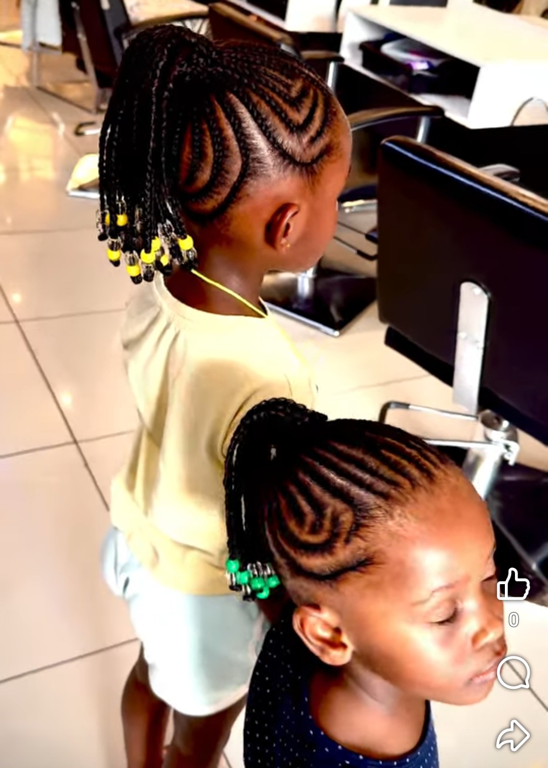 Children's braided hairstyles with colourful beads